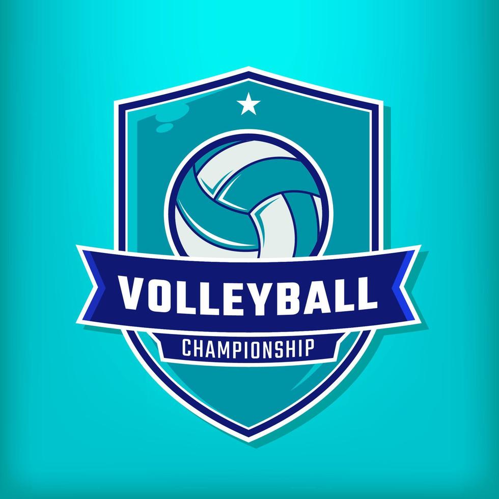 Volleyball logo for college tournament vector