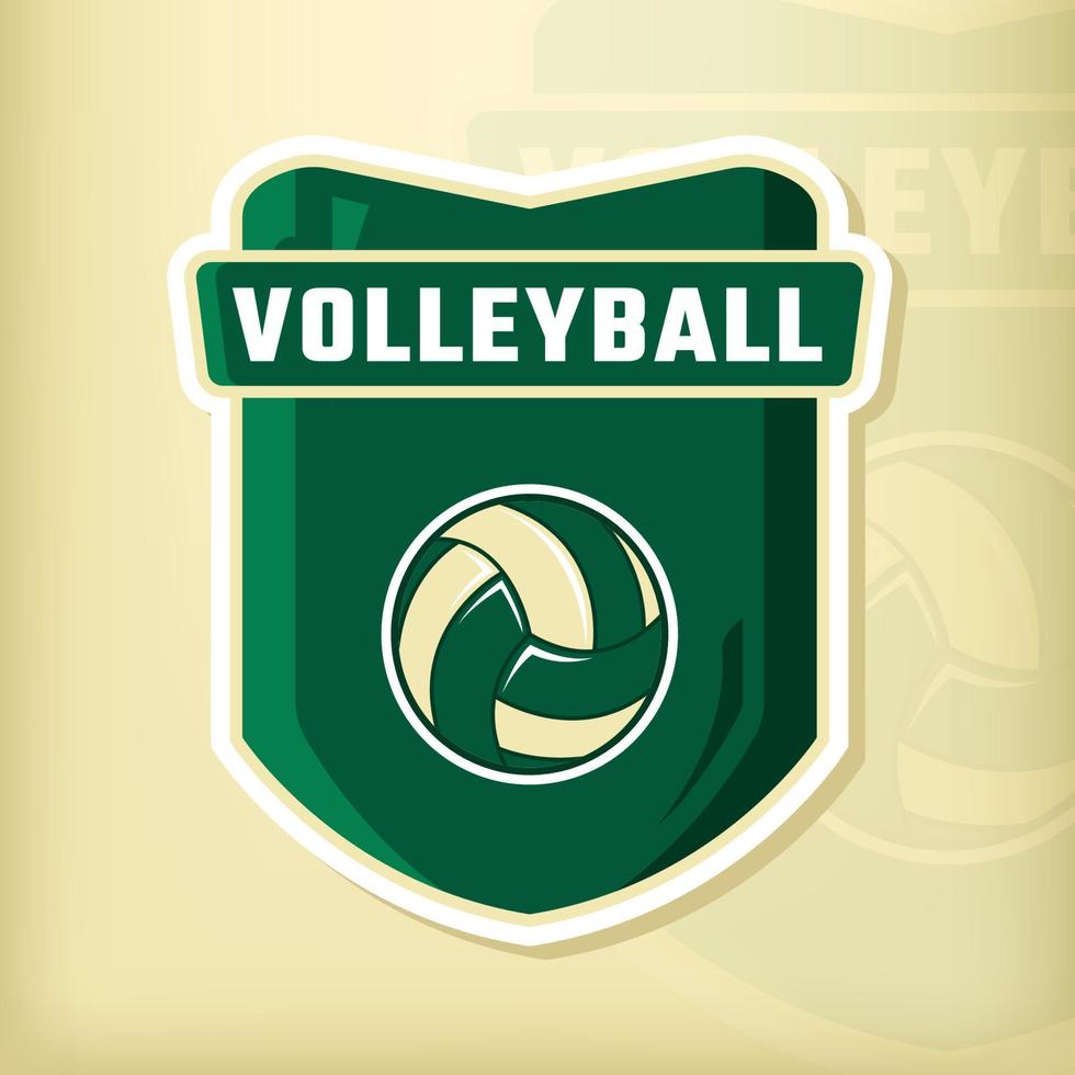 insignia simple del campeonato del logotipo del voleibol vector