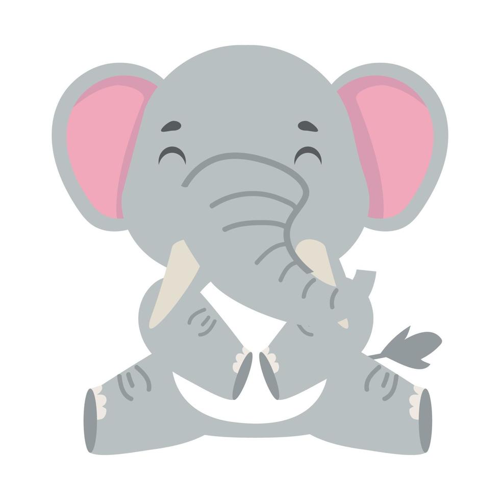 lindo, caricatura, animal, elefante, icono vector