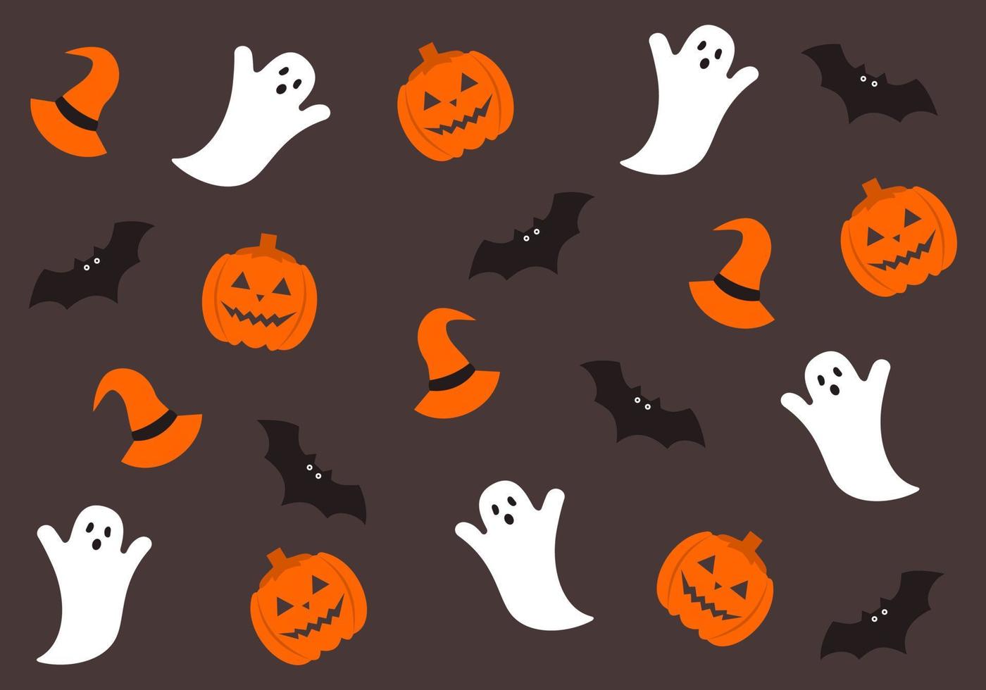 Flat halloween background vector