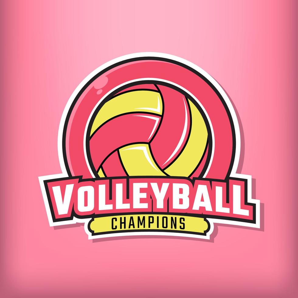 Volleyball sport logo for women's team vector