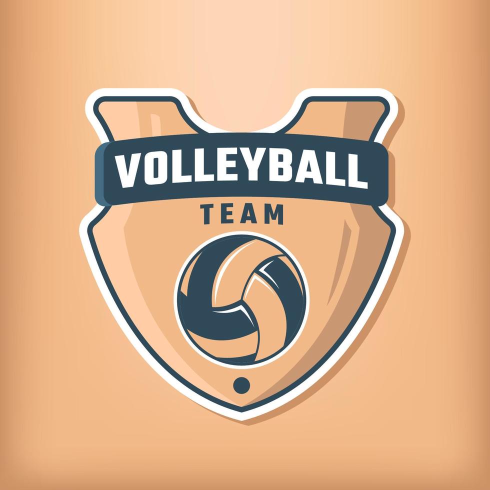 Volleyball sports emblem badge template vector