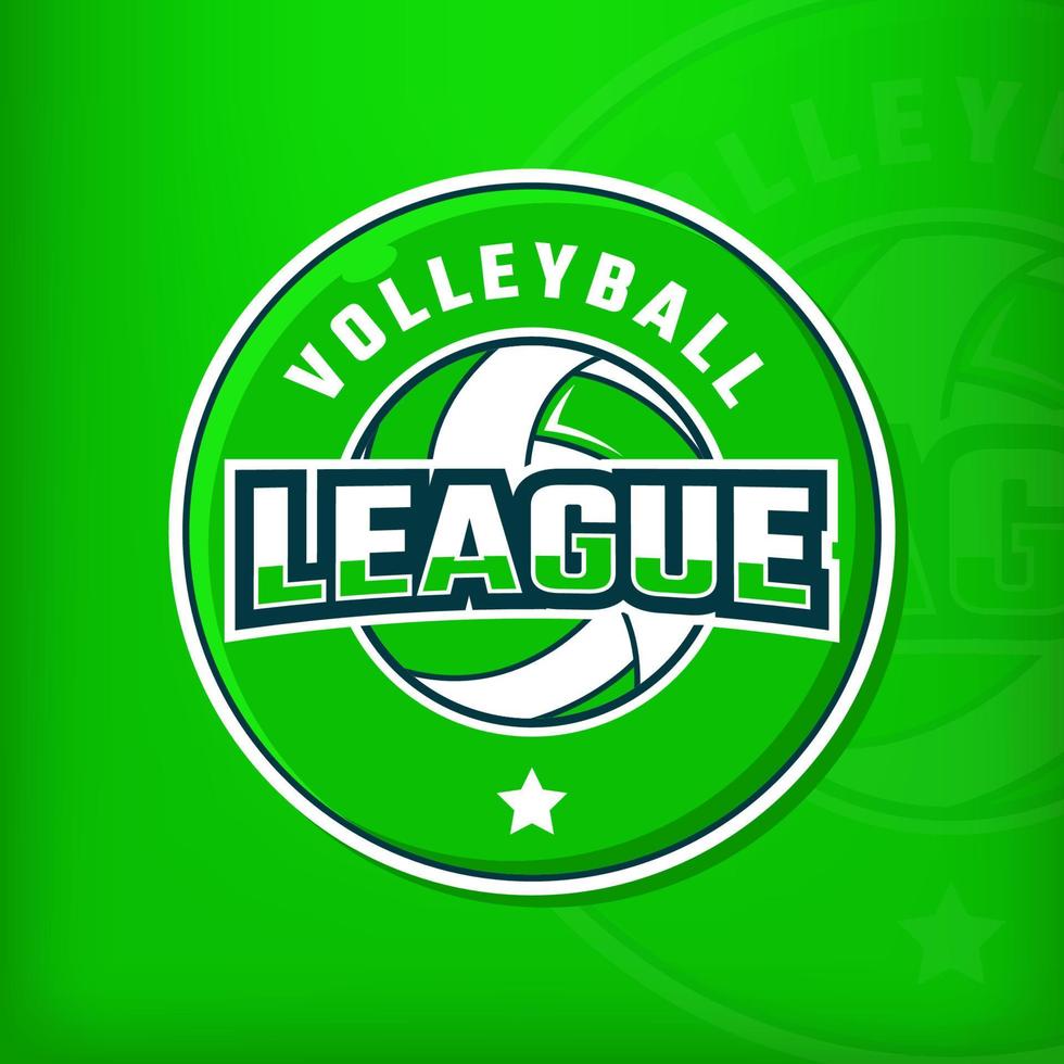 logotipo deportivo de voleibol para campeonato o liga de torneos vector