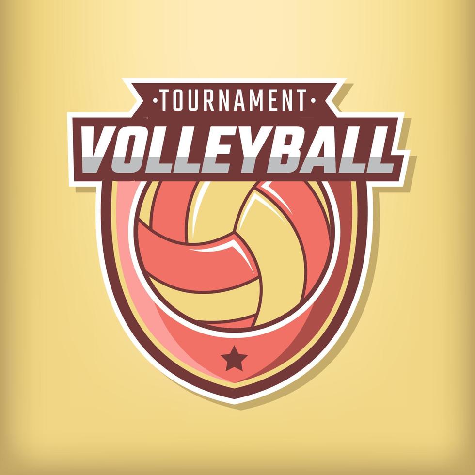 logotipo increíble del torneo de voleibol vector