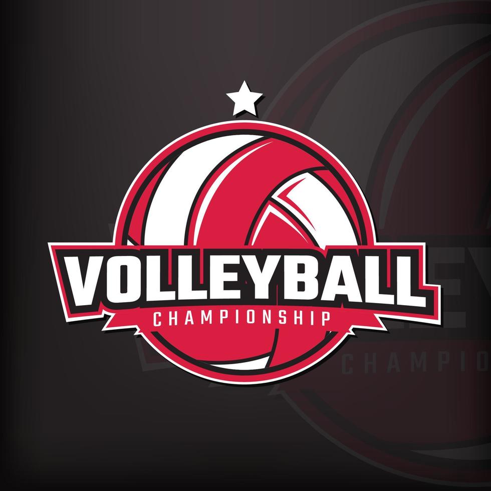 Volleyball sports logo template design vector
