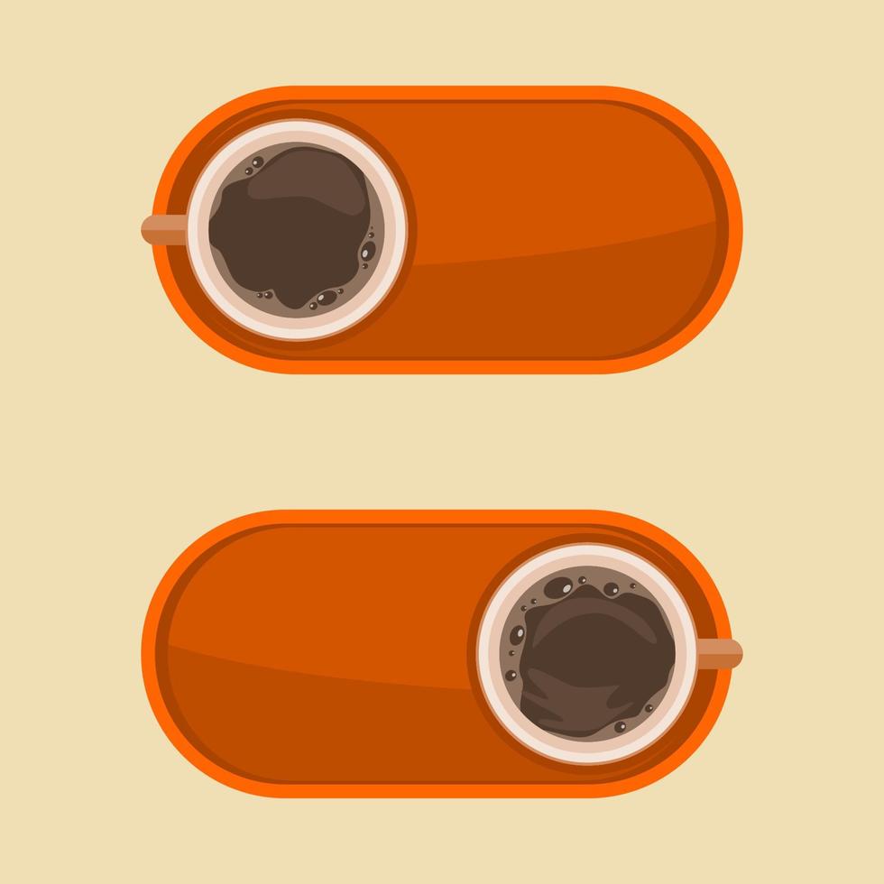 Editable Top View Two Cups of Coffee Vector Illustration as Power Switch Concept for Additional Element of Cafe or Business Related Design Project With Infographic Concept