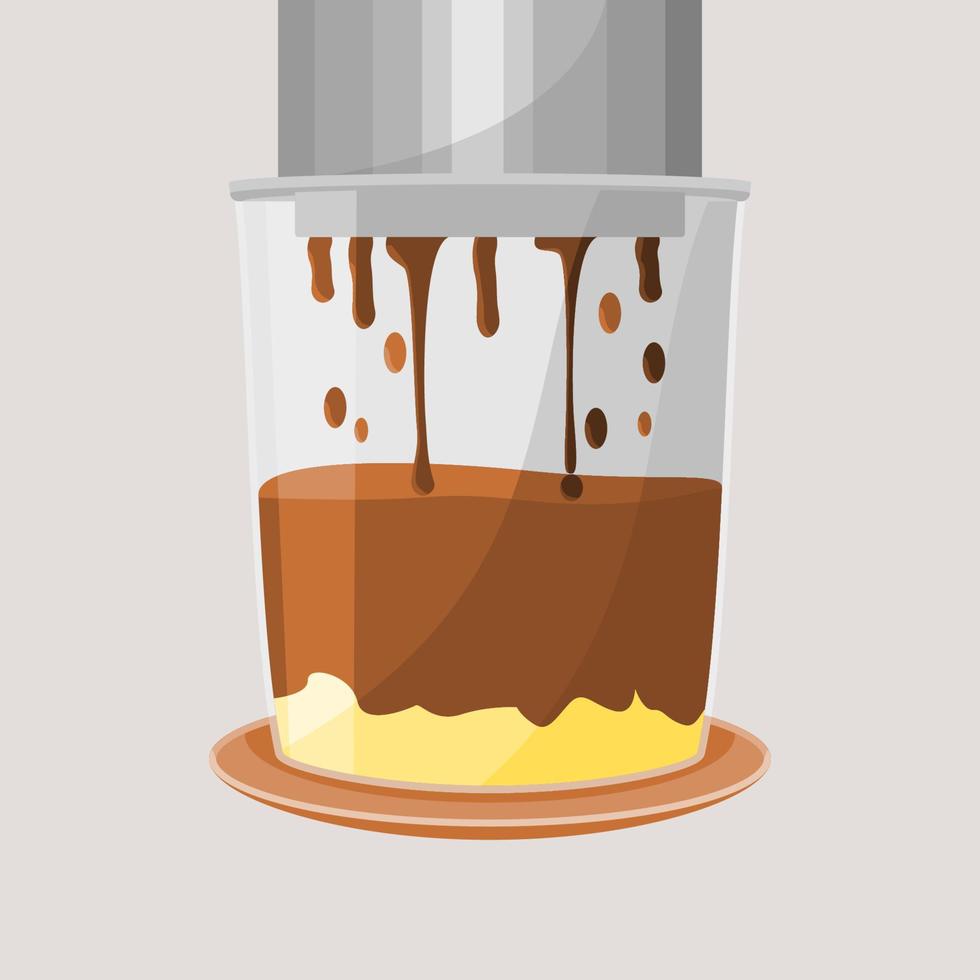 Editable Isolated Dripping Vietnamese Coffee With Condensed Milk Vector Illustration for Artwork Element of Cafe Related Design