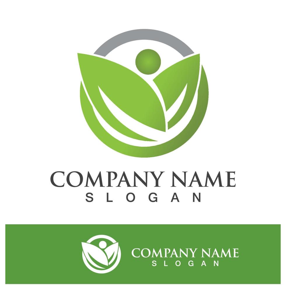 Green tree leaf nature logo images vector