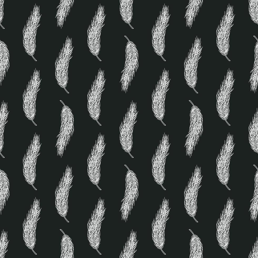 Seamless pattern of Pine tree branch, Christmas new year background, hand drawn botanical print. Vector seasonal wallpaper, winter textile fabric