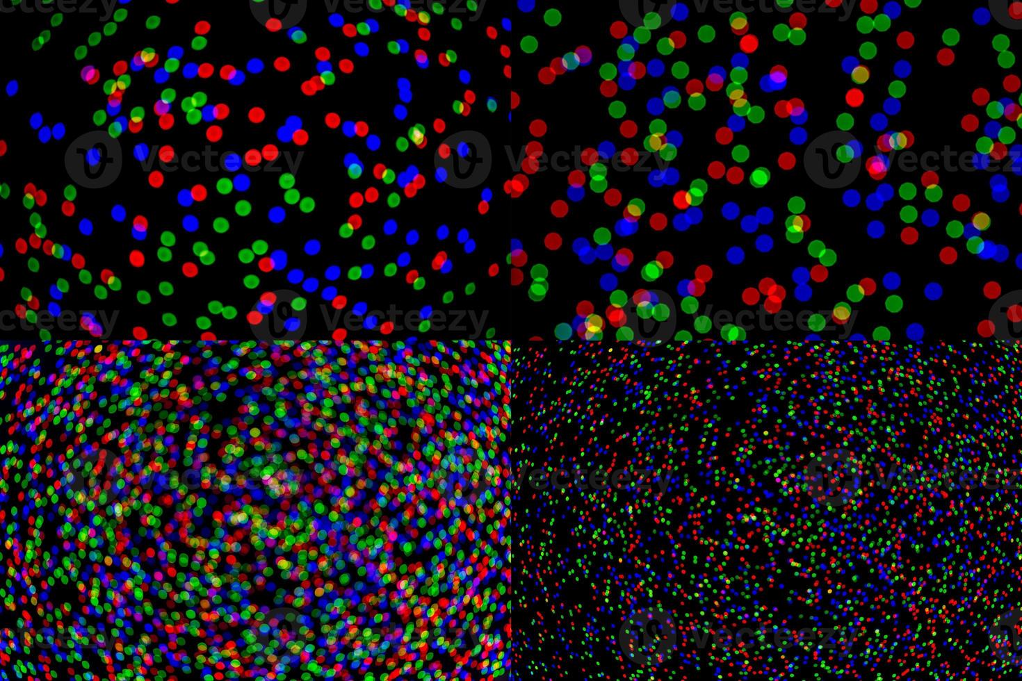 conjunto de desenfoque de lente rgb natural sobre fondos oscuros foto