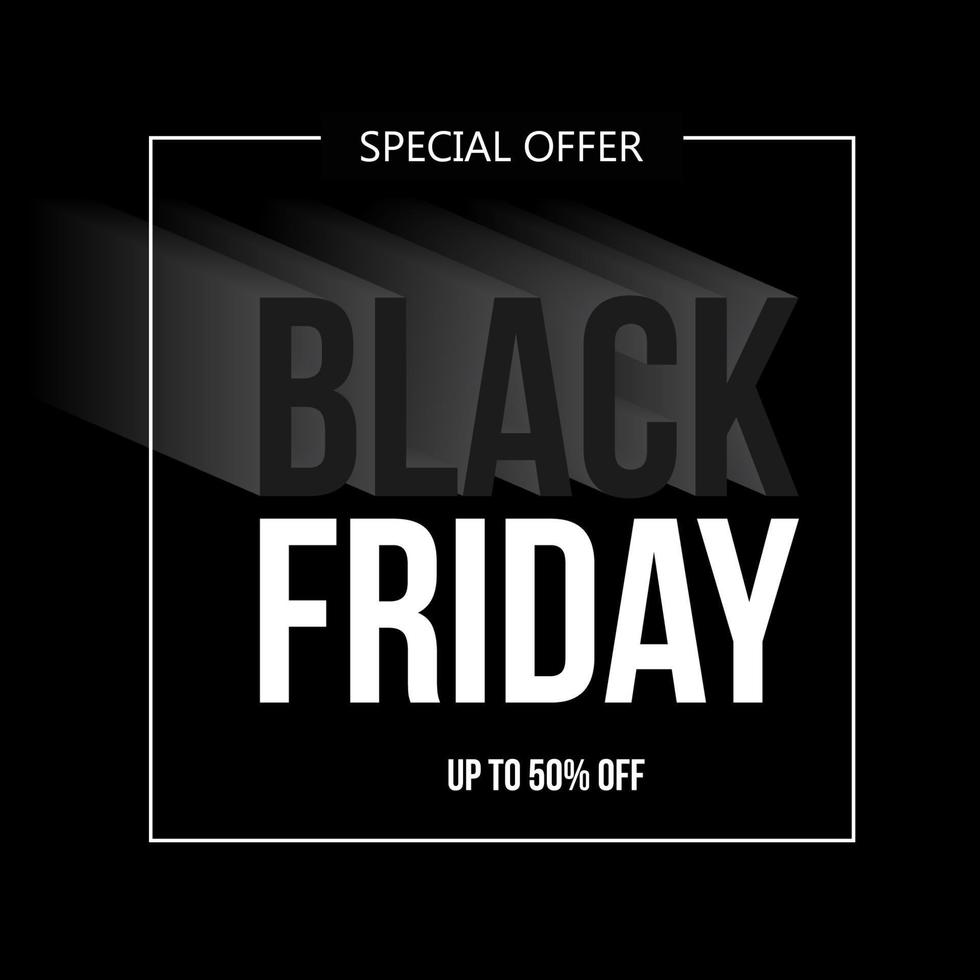 oferta especial de mega venta promoción de banner de venta de viernes negro. ilustración vectorial vector