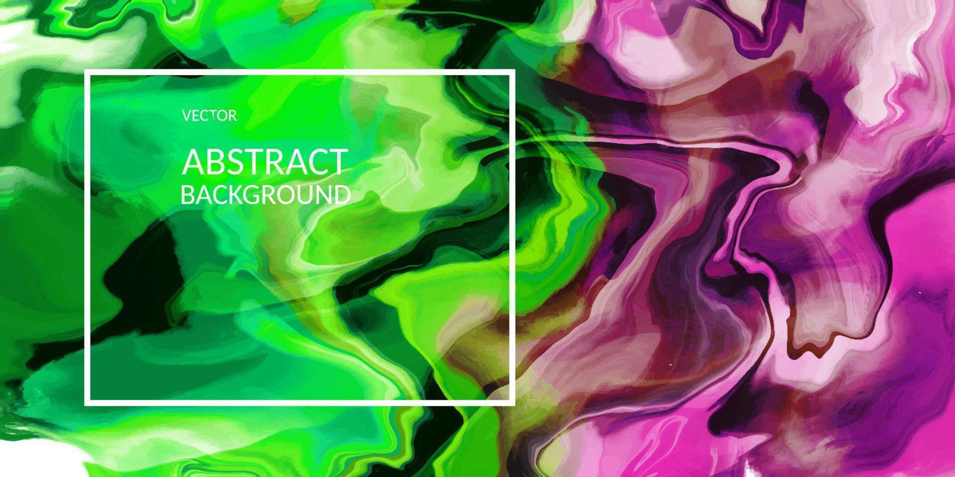 Abstract  marble texture,   Fluid design  background green and pink color vector