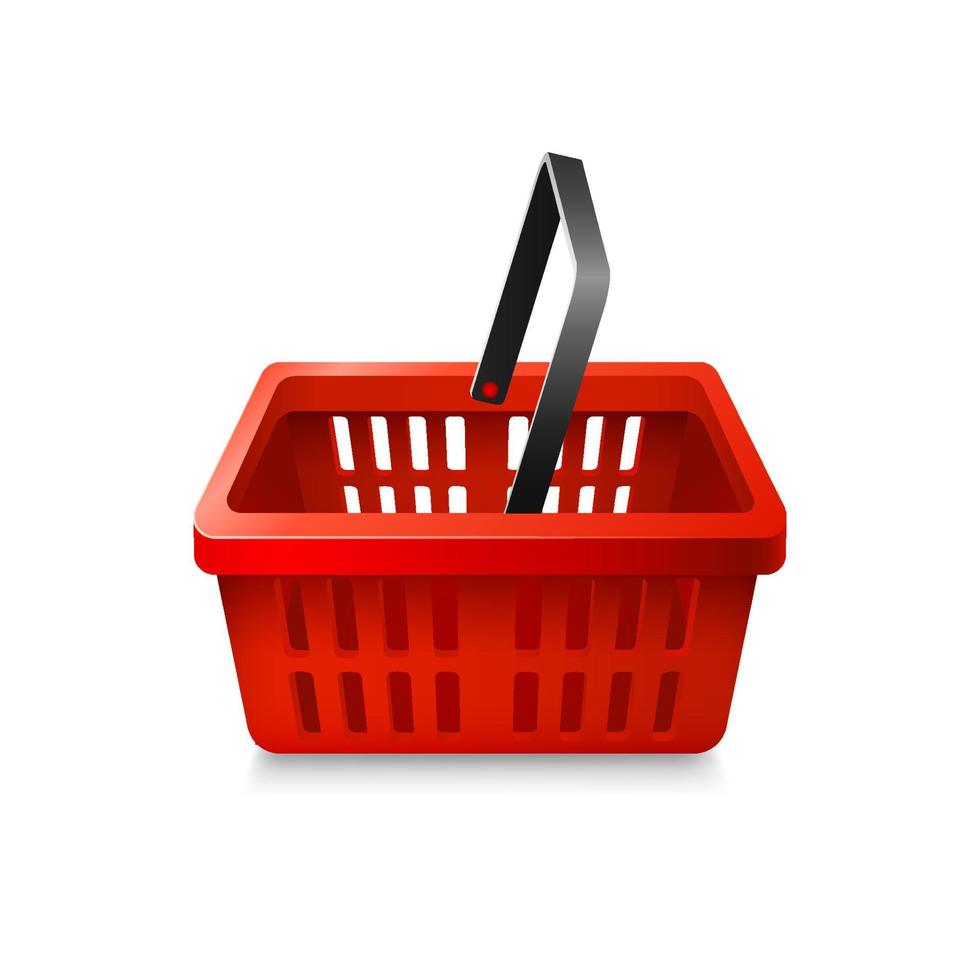 Red basket for shopping vector