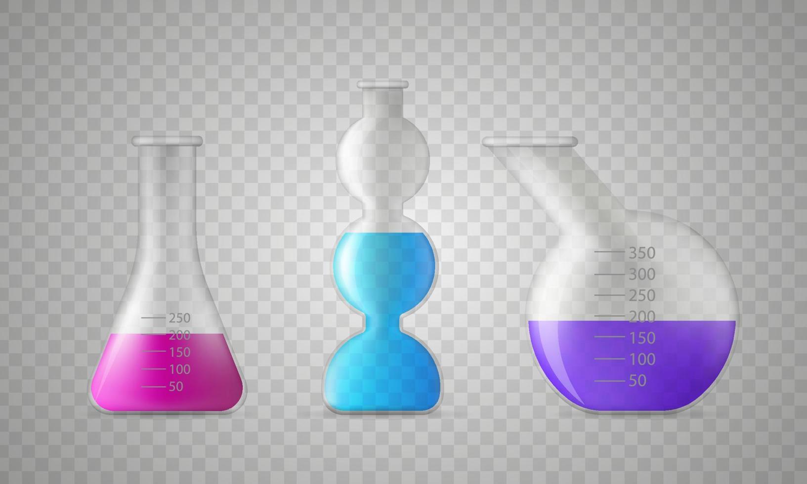 Laboratory flasks isolated vector