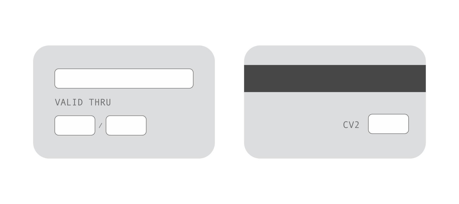 Credit card template. Banner of monochrome bank card for online payment commercial transactions without use cash and electronic retail convenient financial banking from personal web vector account.