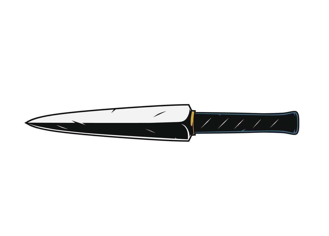 cuchillo daga aislado en blanco vector