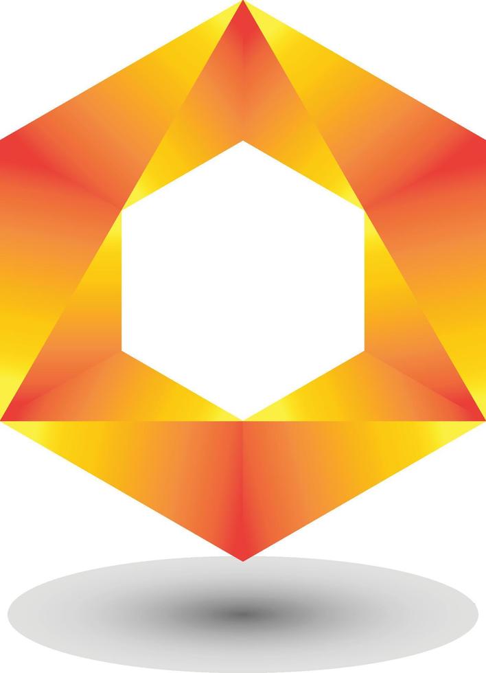 vector abstracto hexágono remolino elementos de diseño de logotipo