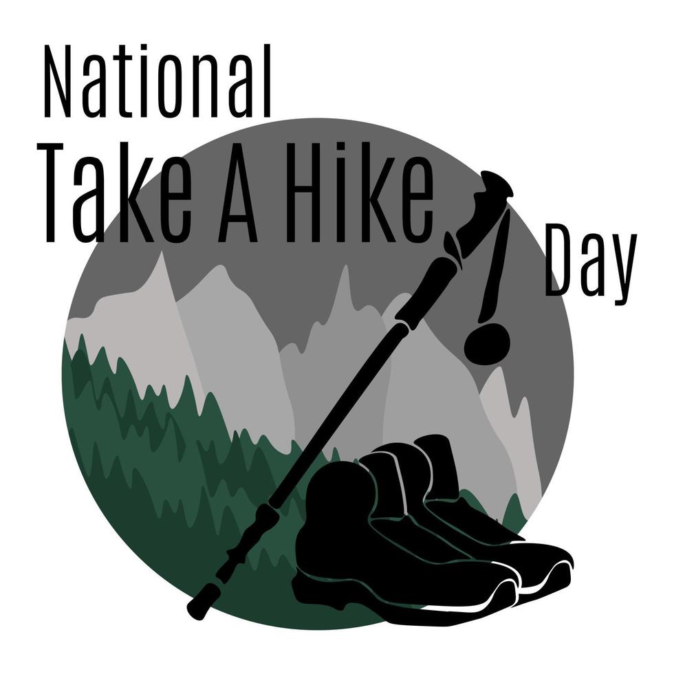 National Take A Hike Day, Idea for poster, banner, flyer or postcard vector