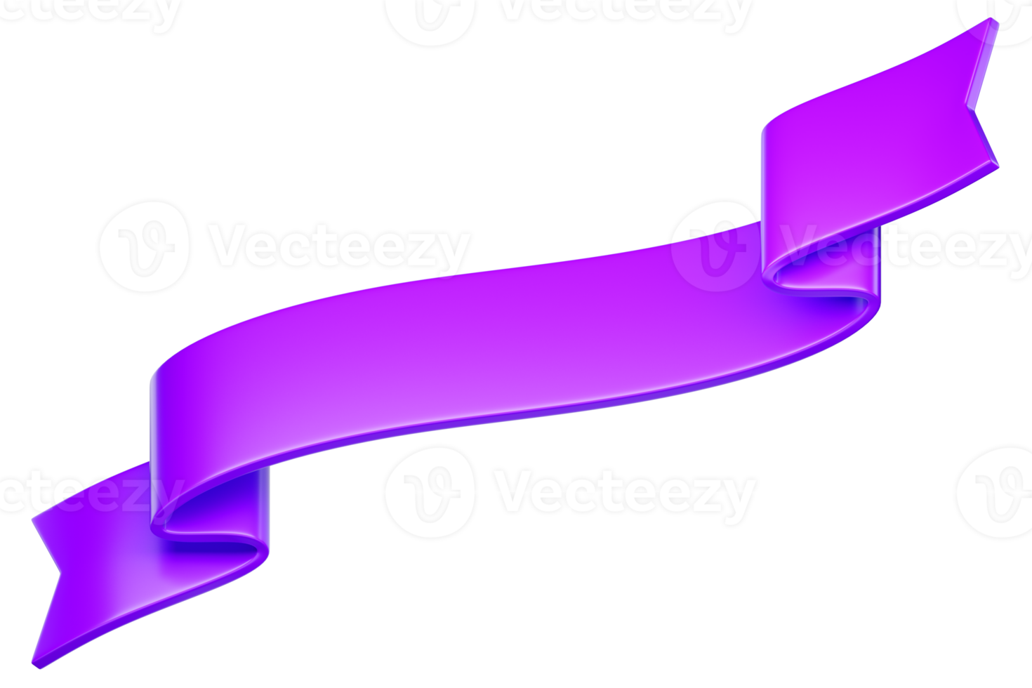 3d märka band. glansig violett, lila tom plast baner för annons, promo och dekoration element. hög kvalitet isolerat framställa png