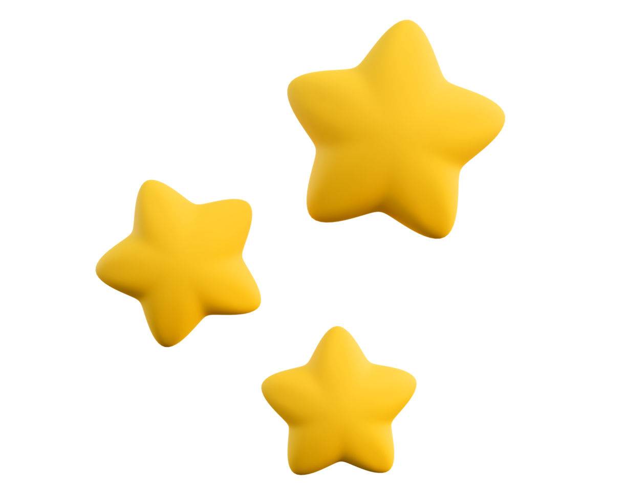 3d star in realistic cartoon style. png