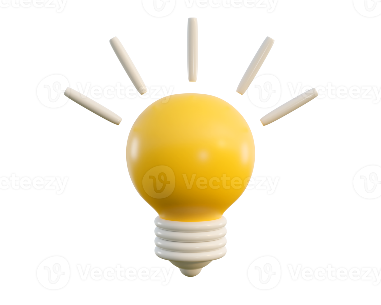 3d yellow bulb icon. png