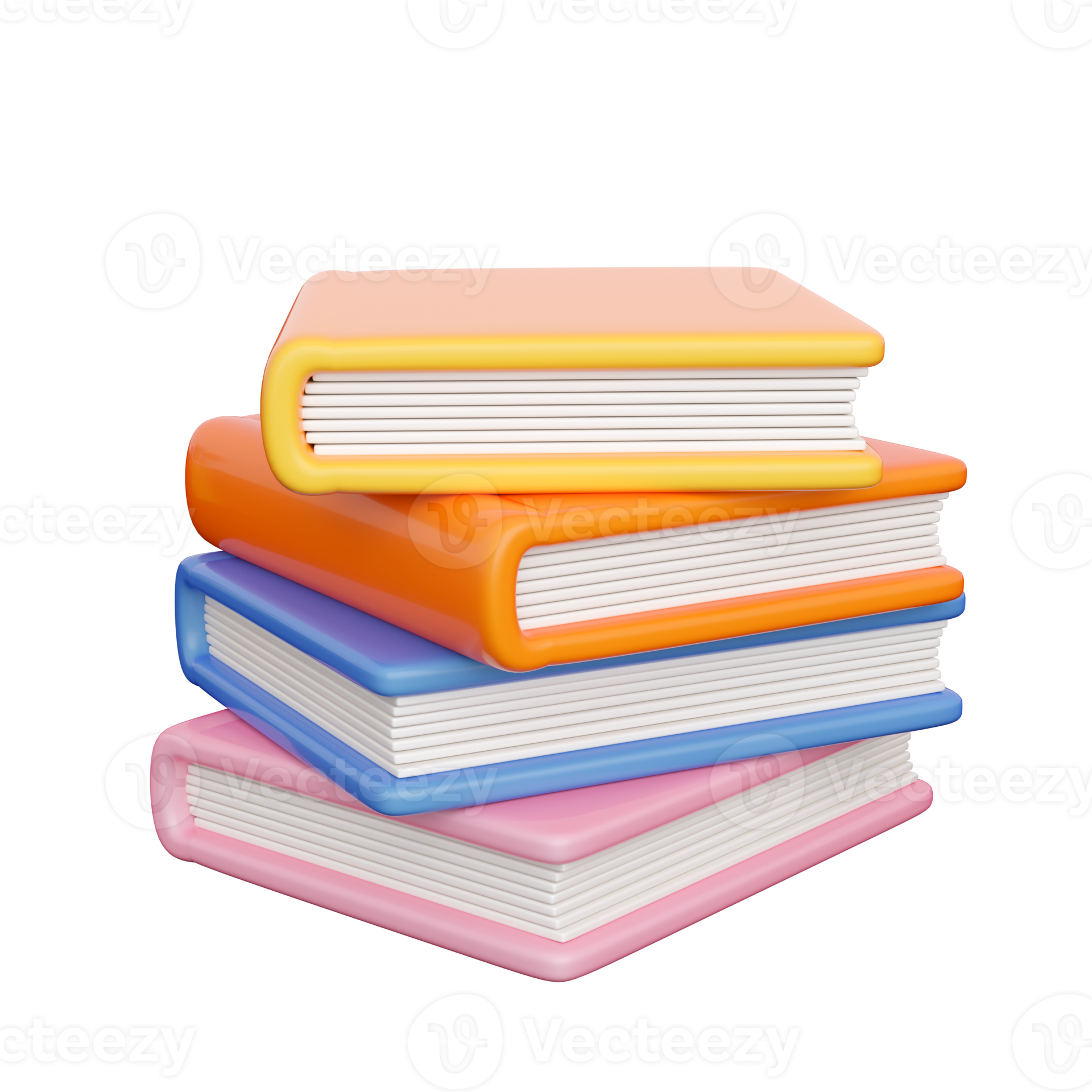 3d books stack. Education, learning, studying and information concept