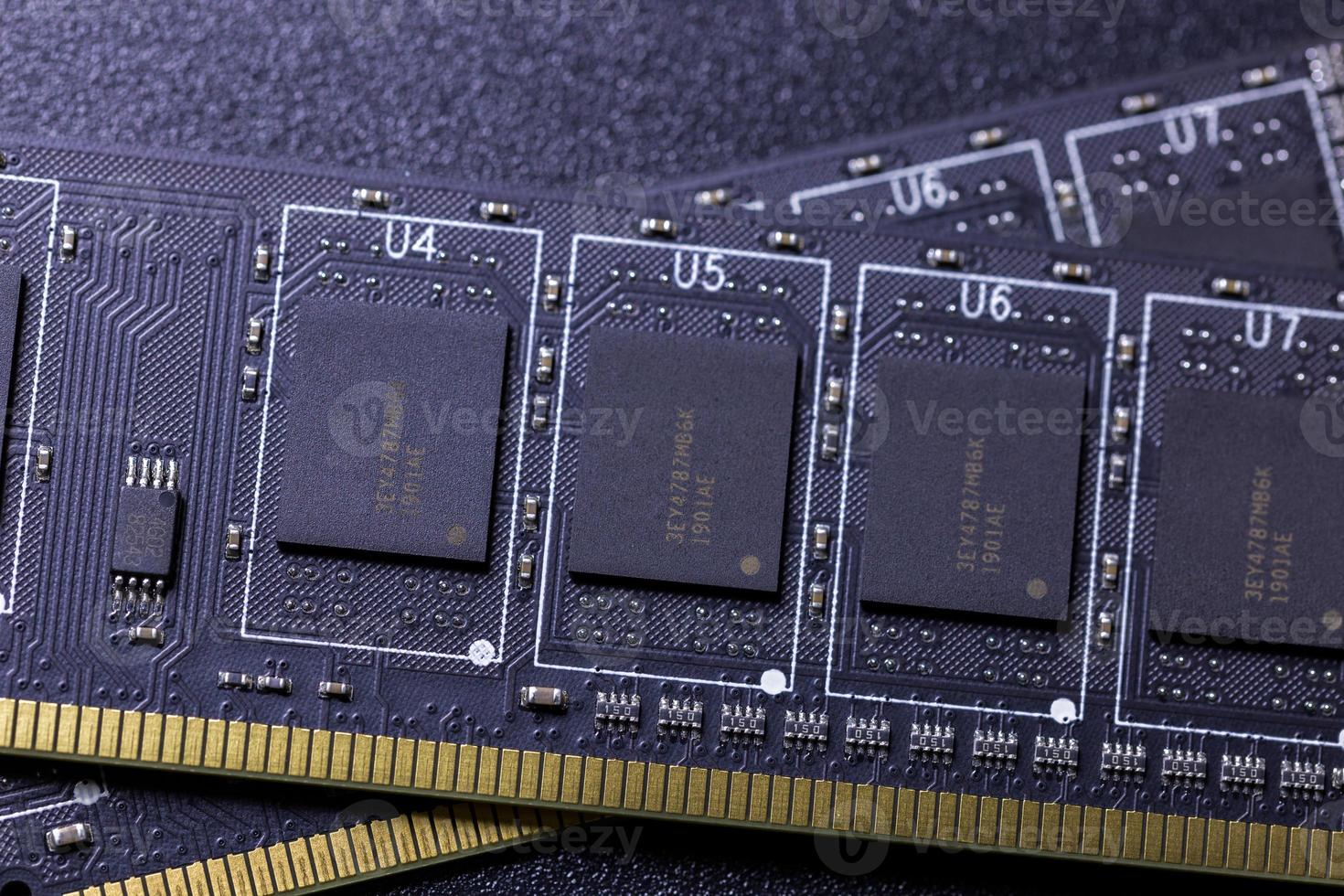 black pc memory universal dark cloesup background with selective focus photo