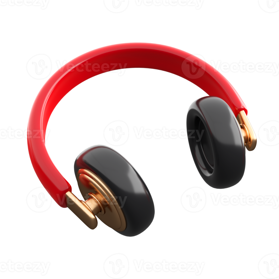 3d wireless headphones. Music, game trendy color plastic concept. High quality isolated 3d render png