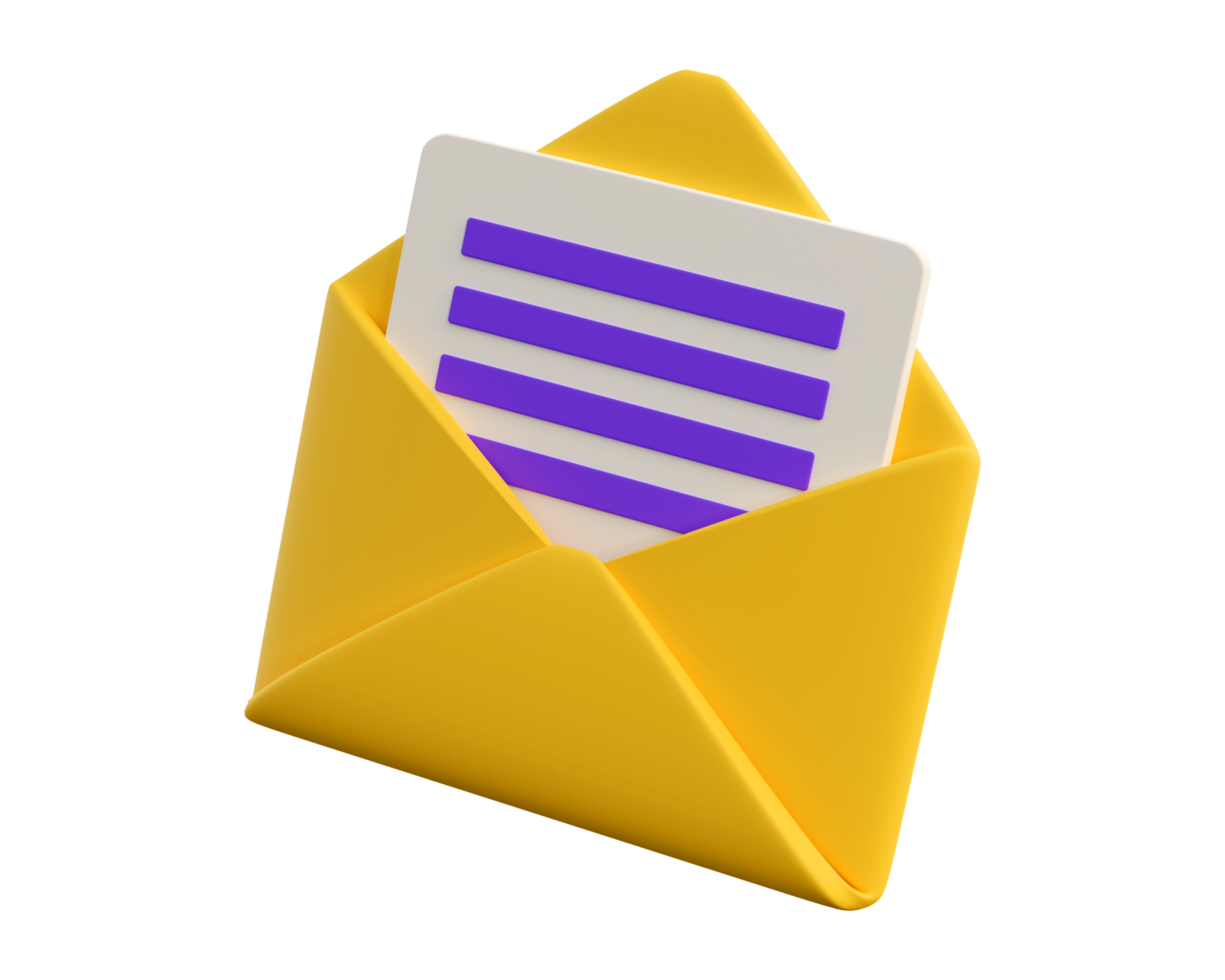 Icono de correo abierto 3d. png