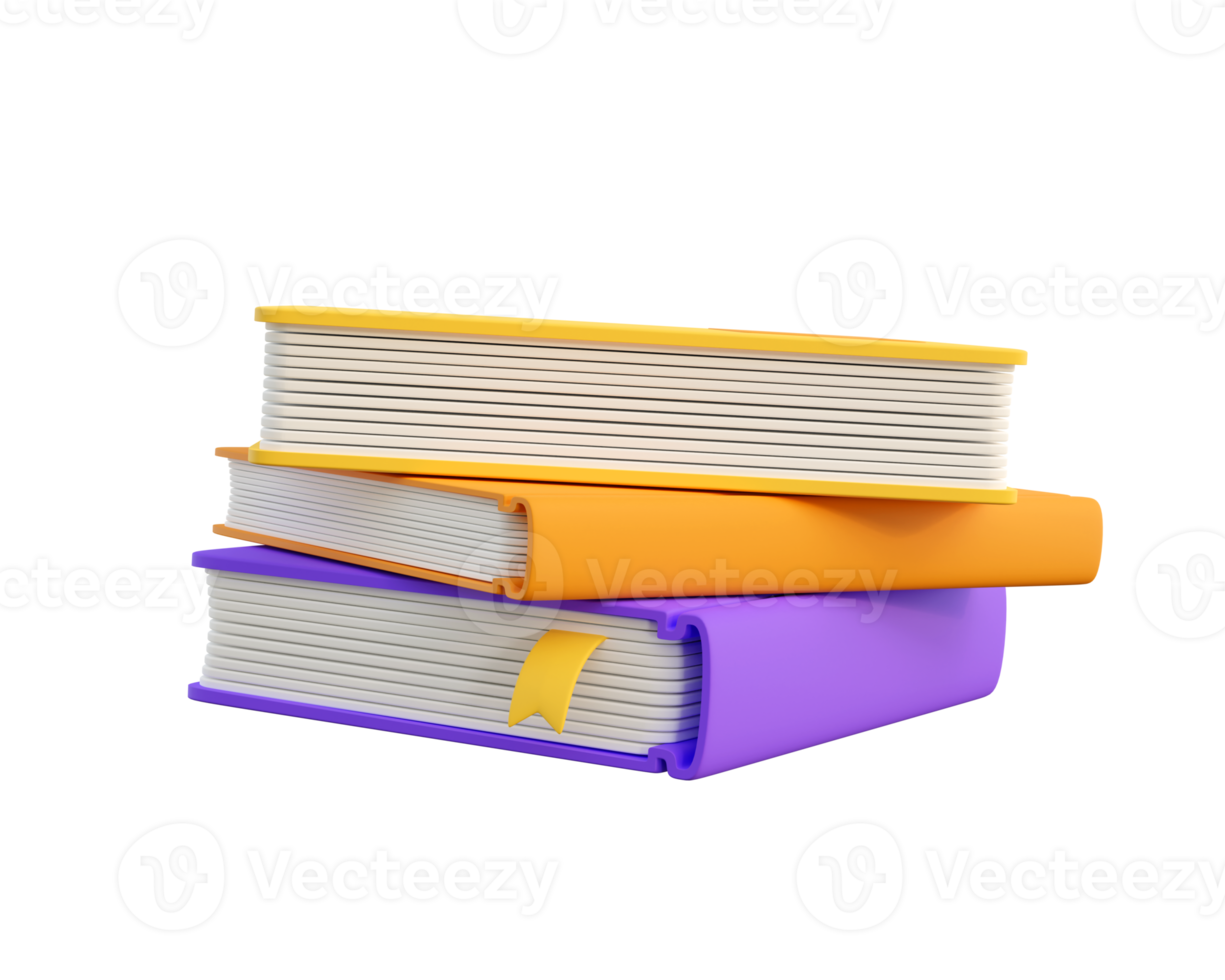 3d books stack. png