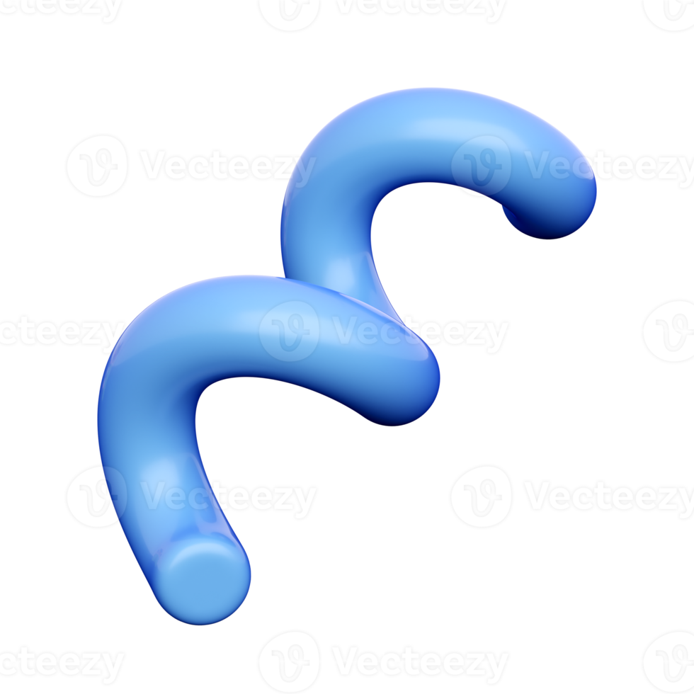 3d blue abstract spiral. High quality isolated render png