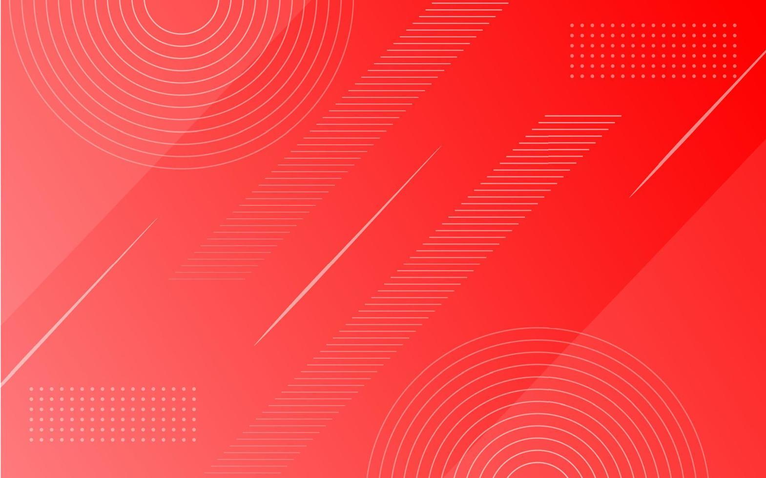 Gradient Red background with memphis and line elements vector