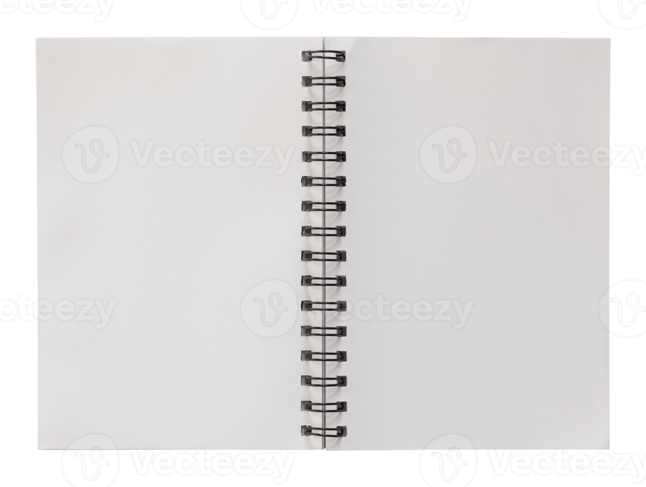open spiral notebook isolated with clipping path for mockup png