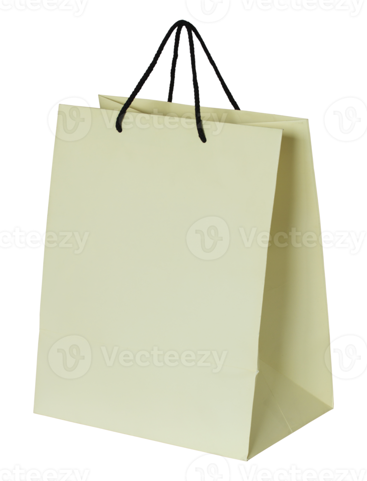 paper shopping bag isolated with clipping path for mockup png