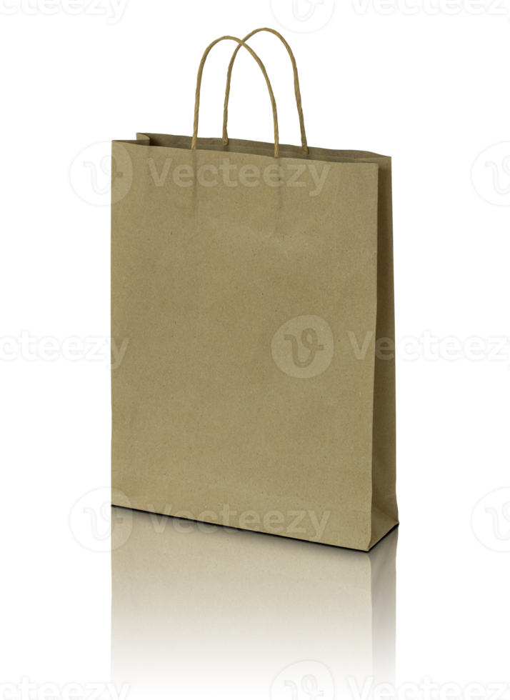 brown paper bag isolated with reflect floor for mockup 12628026 PNG
