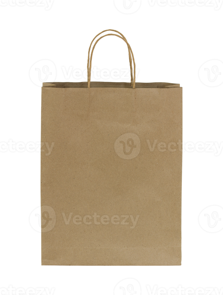 brown paper bag isolated with clipping path for mockup png