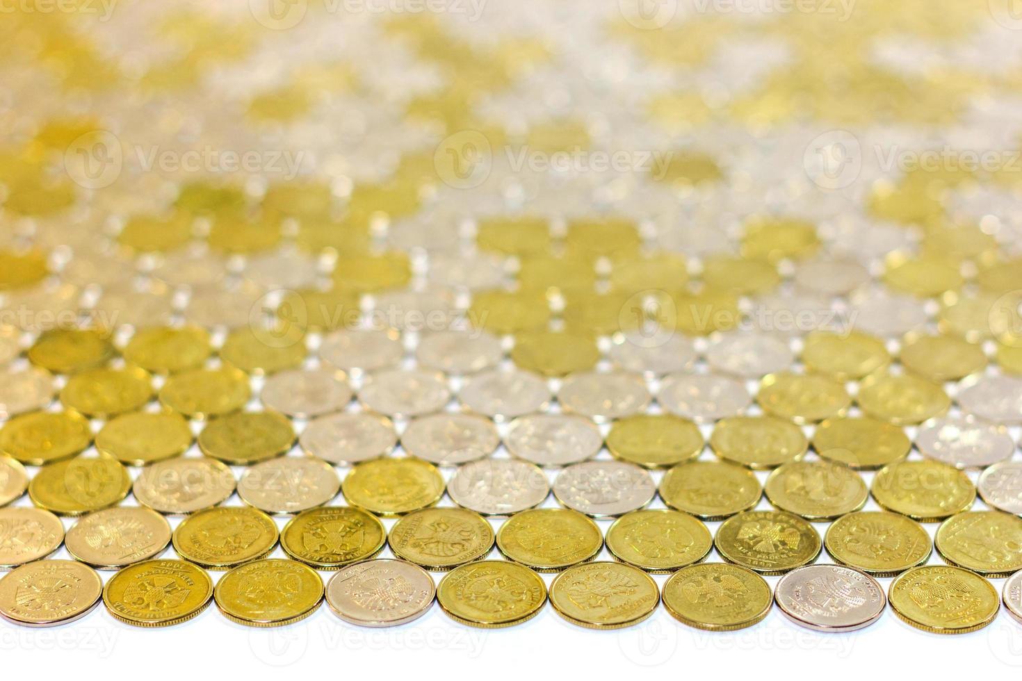 One rubl coins tile background with perspective photo