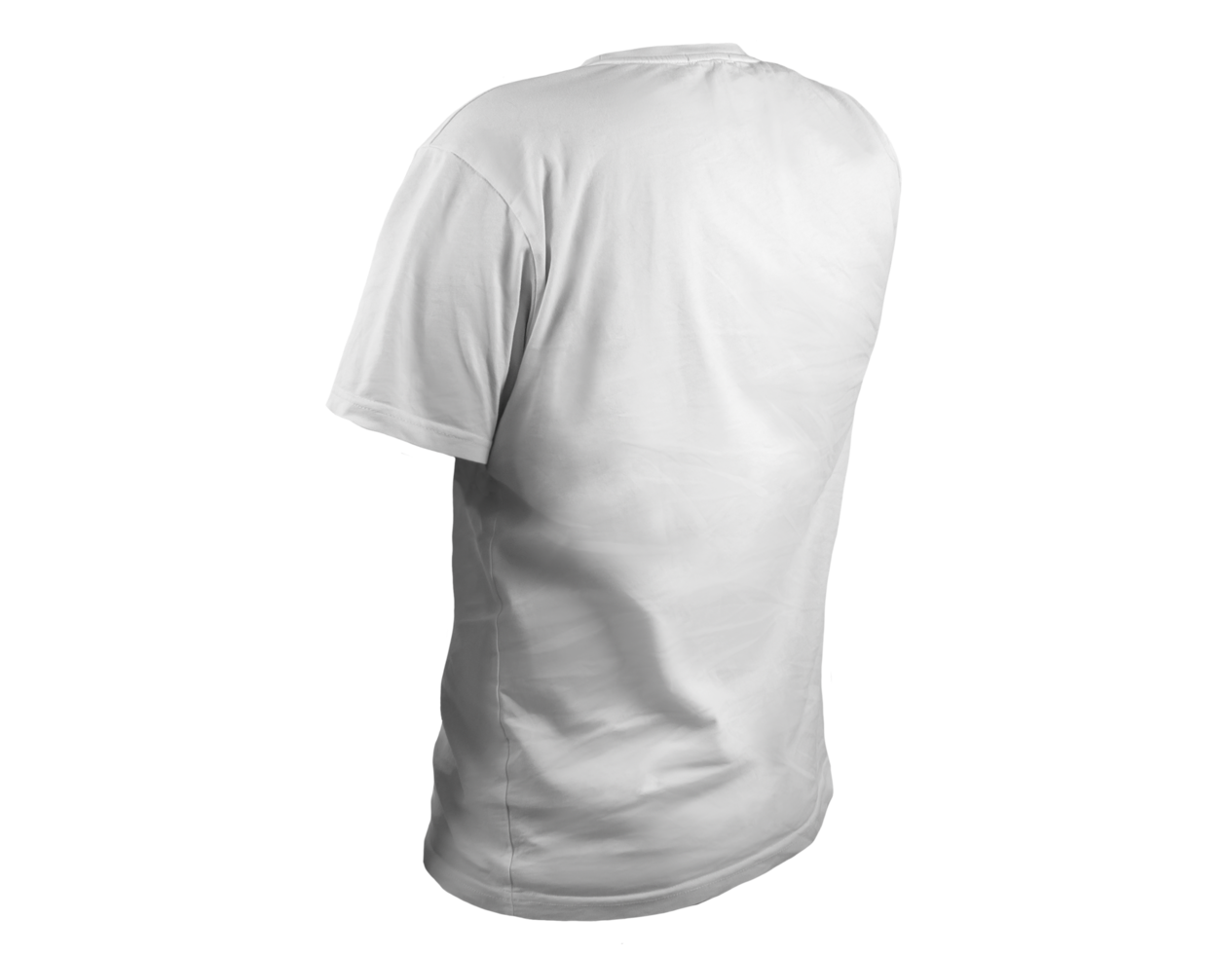 t-shirt dos blanc sur fond transparent png