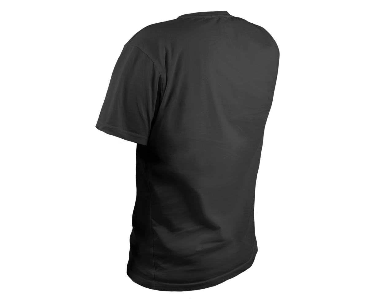 camiseta preta nas costas em fundo transparente png