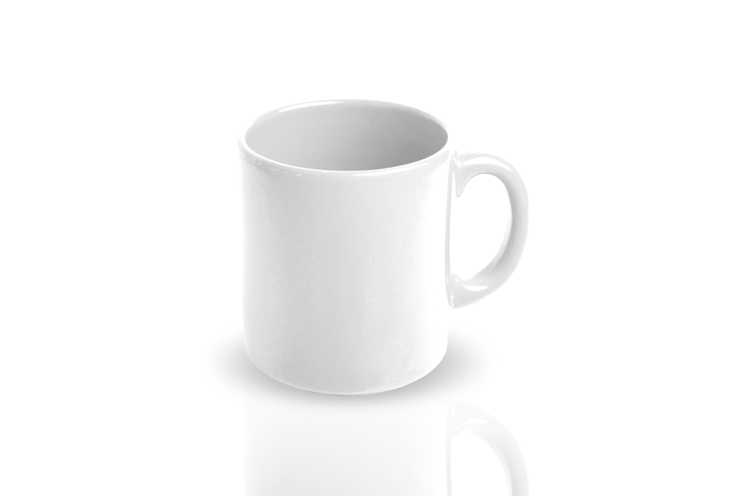 mug blanc uni sur fond transparent png