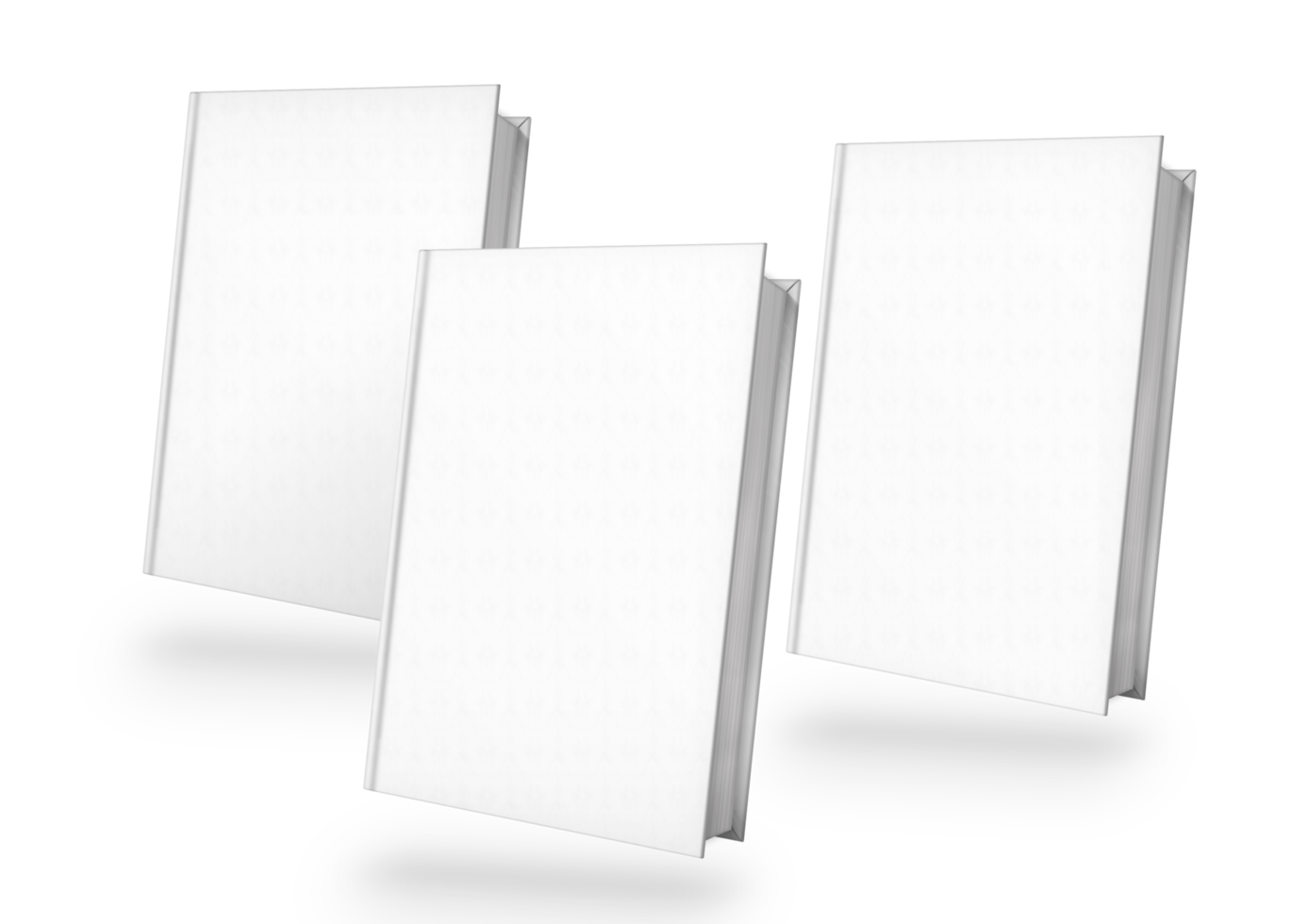 tres libros flotantes sobre fondo transparente png