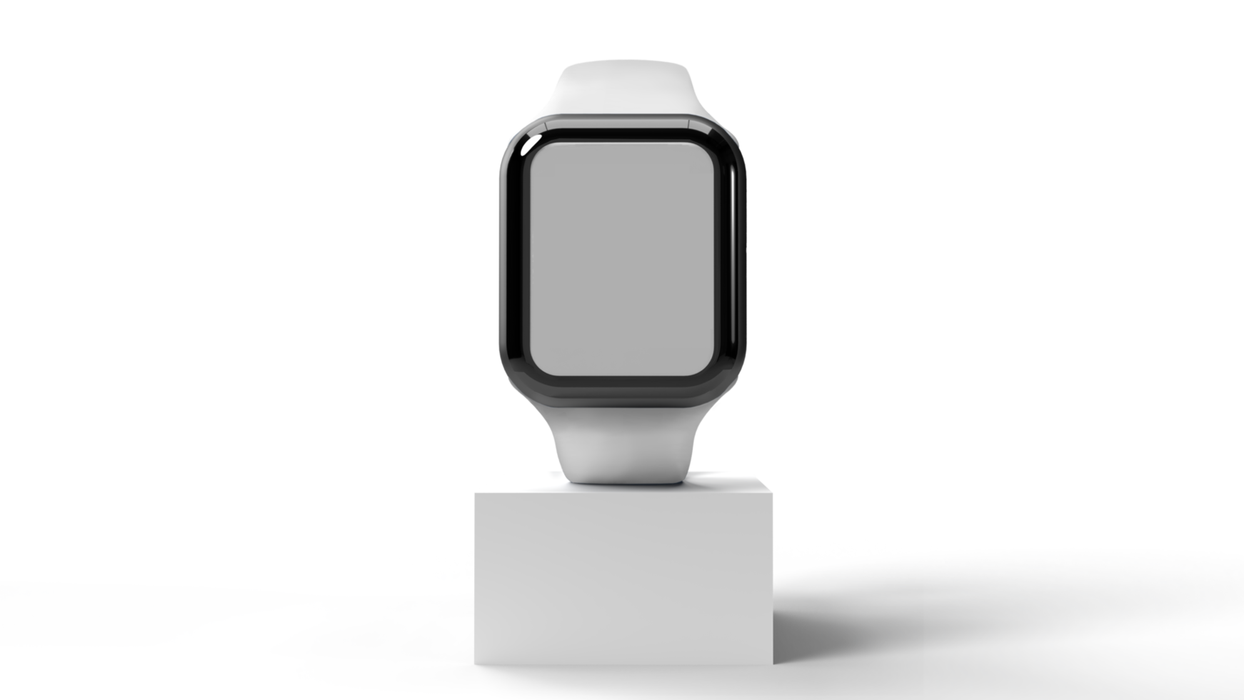 Plain Smartwatch on a Podium on Transparent Background png