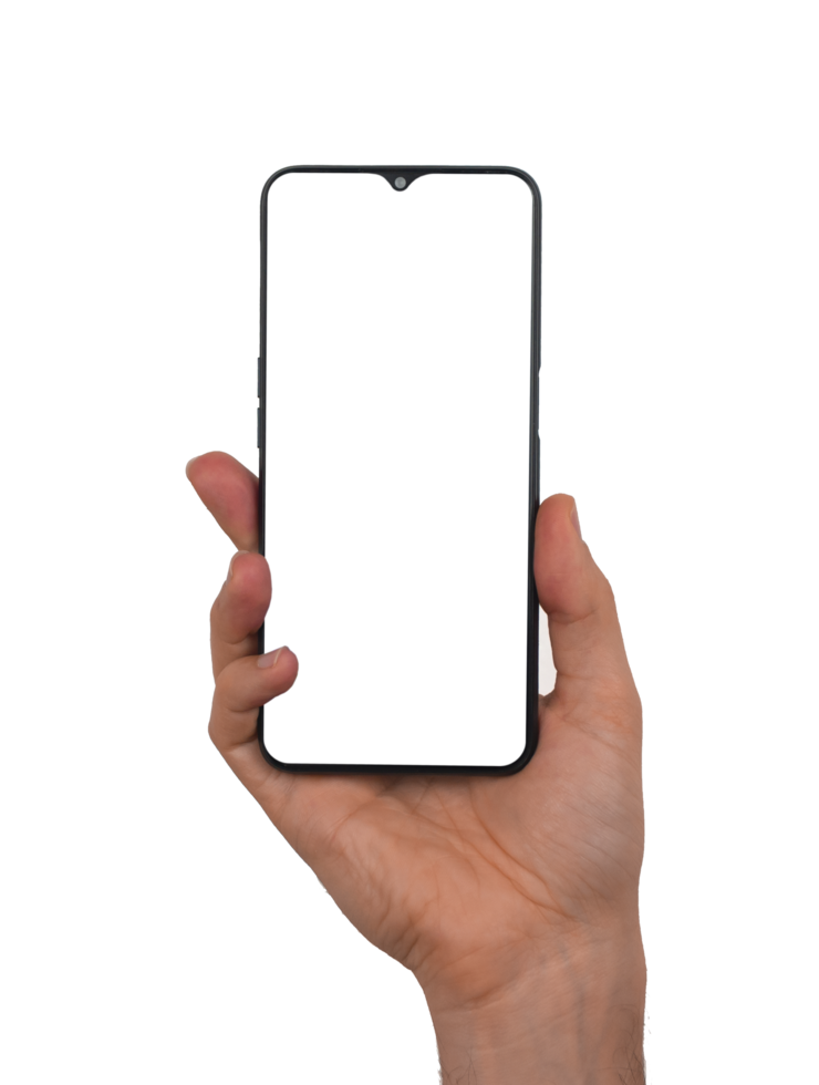 smartphone à écran blanc uni sur fond transparent png