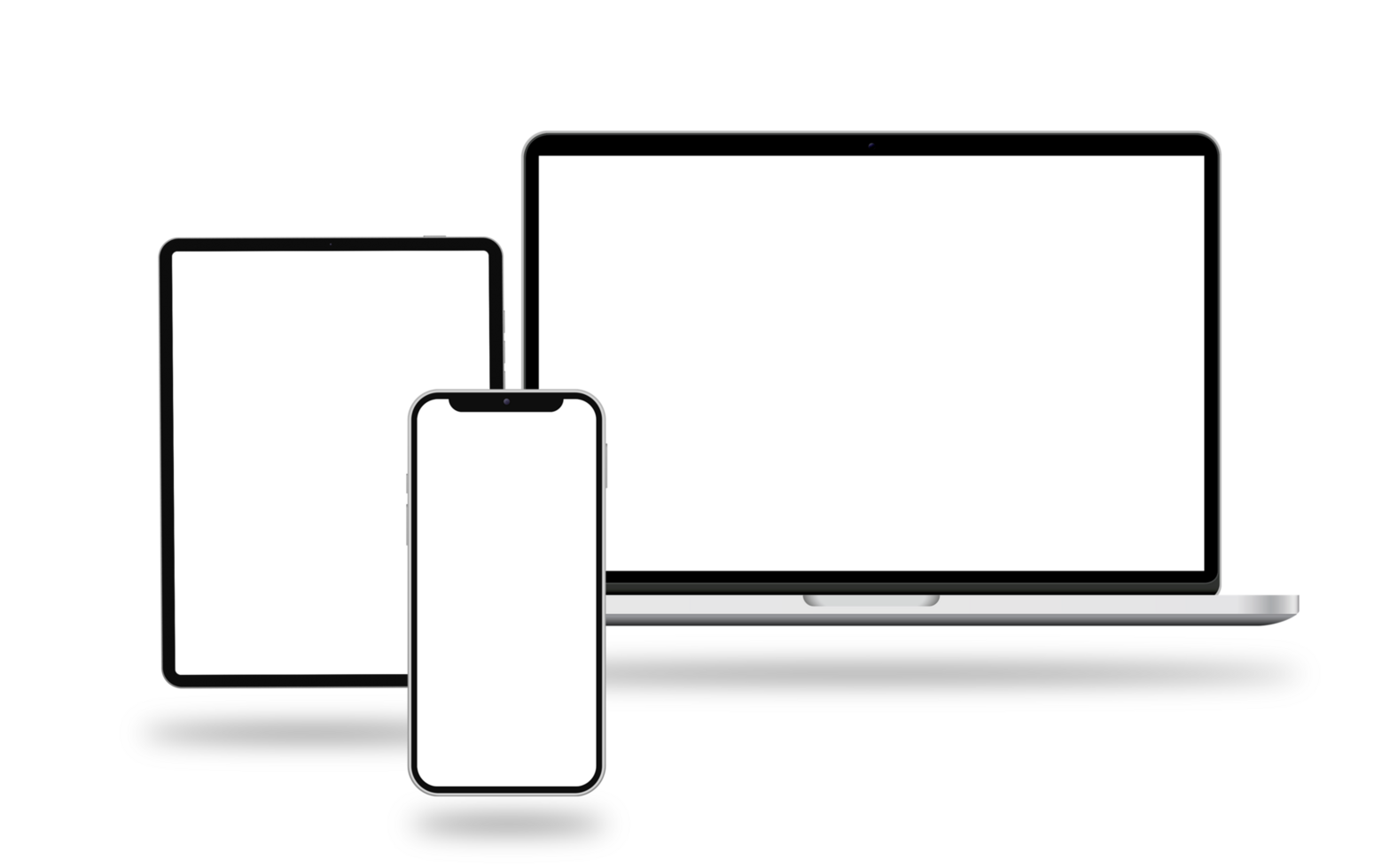 Isolated Plain Tablet, Smartphone and Laptop png