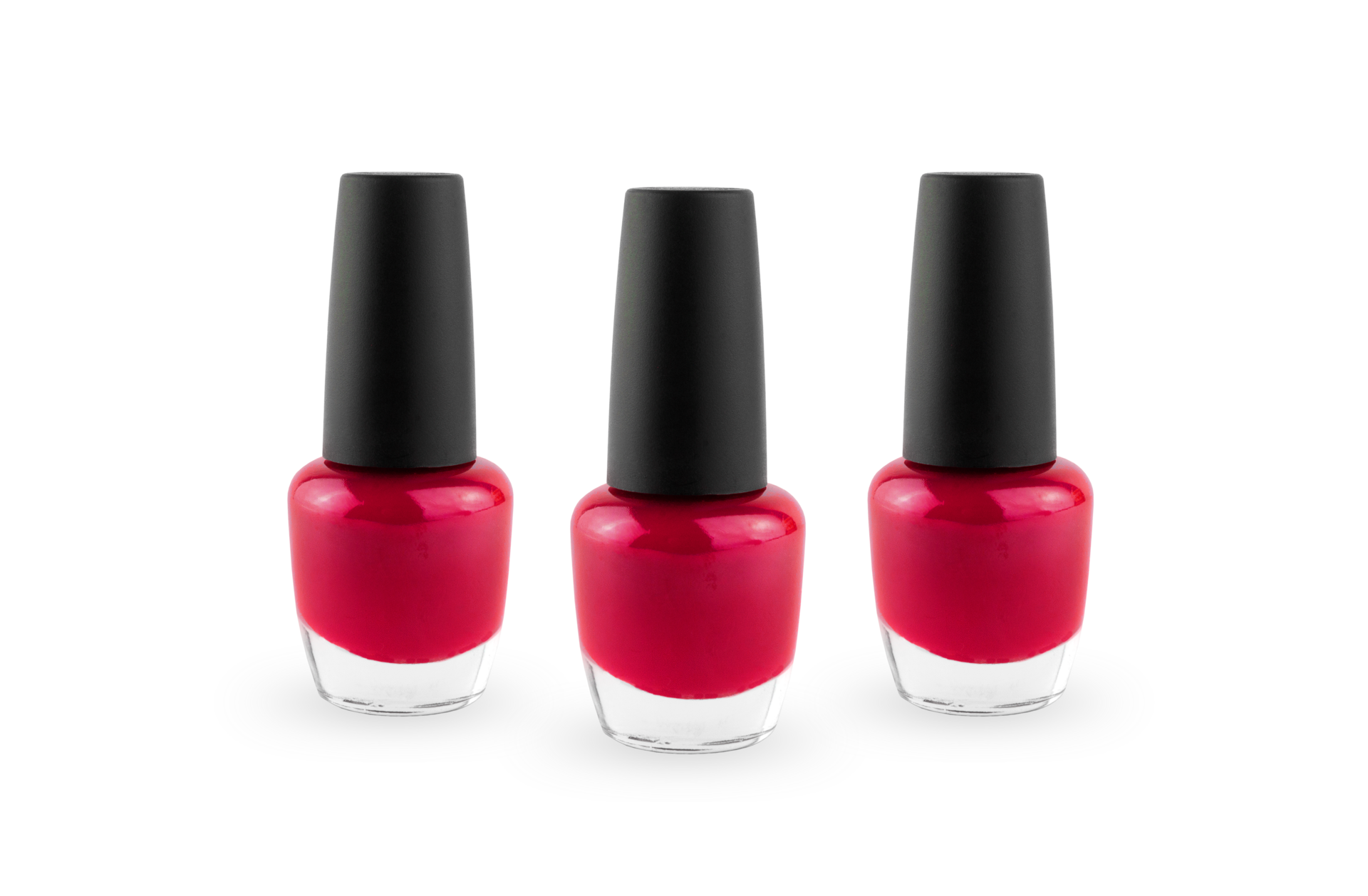 Set of Red Nail Polish Bottles on Transparent Background 12628138 PNG