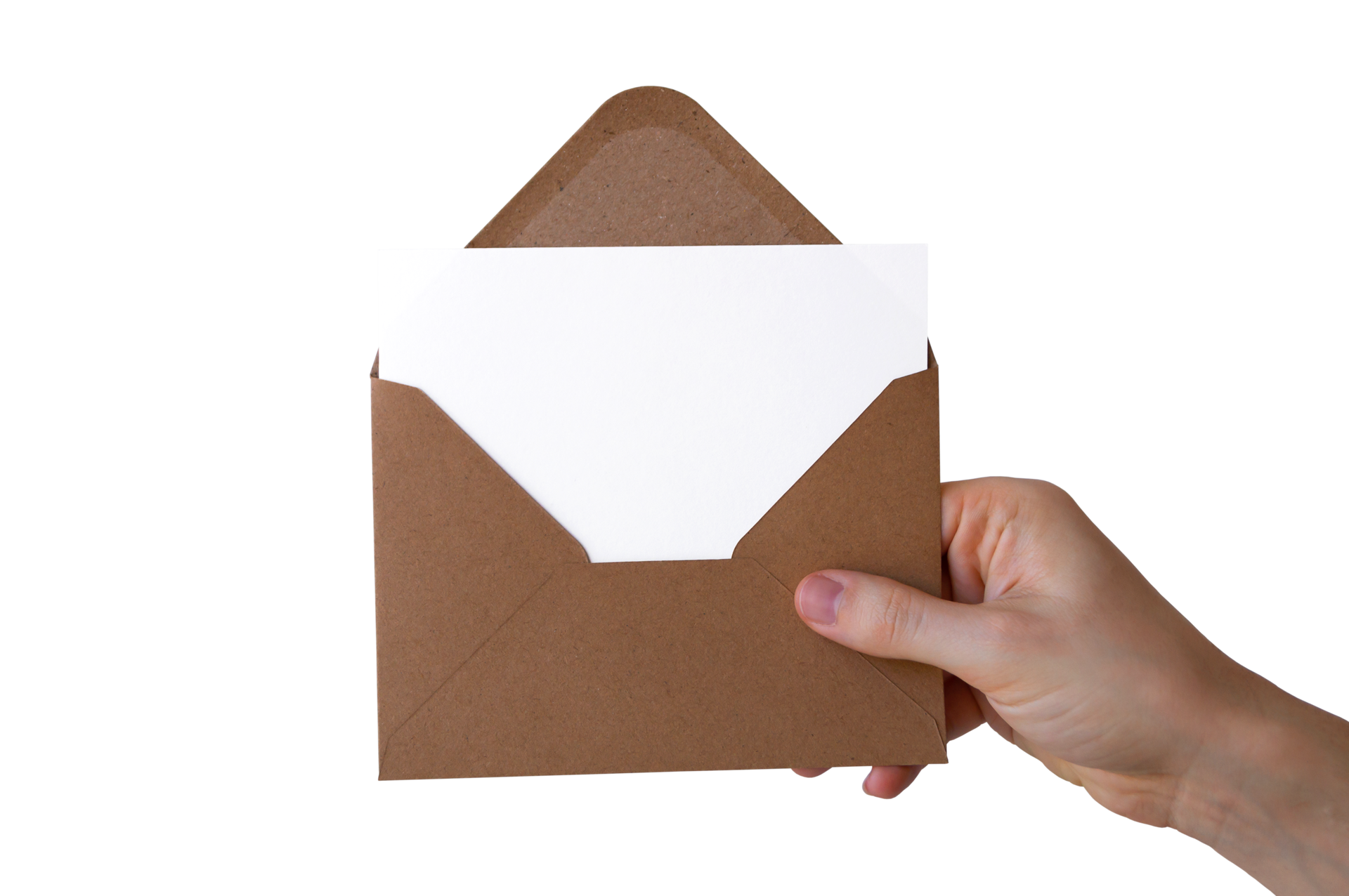 Isolated Enveloped Paper on Hand 12628143 PNG