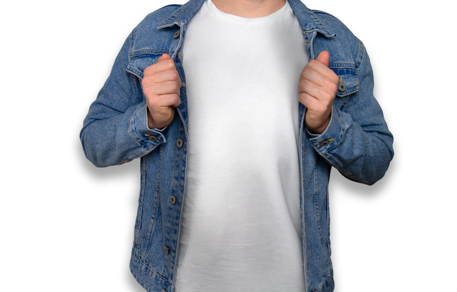 White T-Shirt Model on Transparent Background png