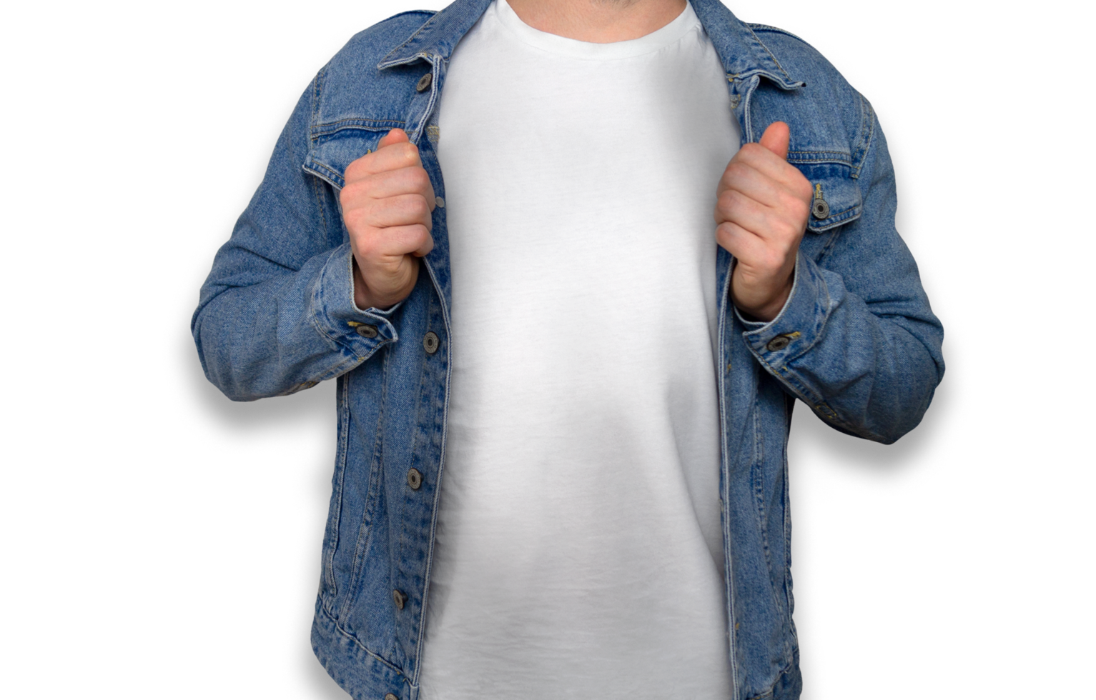 modelo de camiseta blanca sobre fondo transparente png