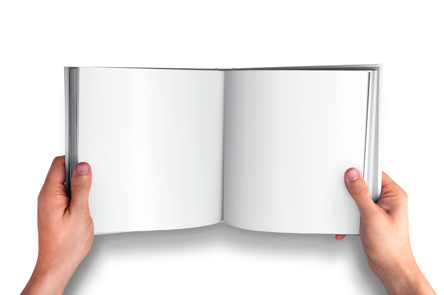 Plain White Books on Hands over Transparent Background png