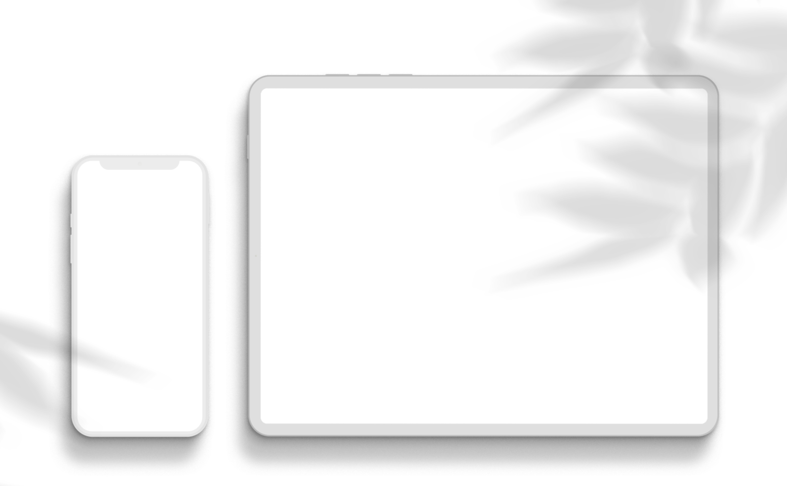 Isolated White Tablet and Smartphone png